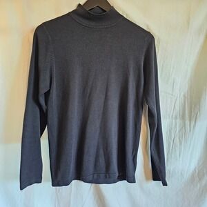Reunion Menswear Black Mock Neck Sweater Mens Small Long Sleeve Knit Top Soft